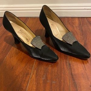 Valentino black closed toe heels
